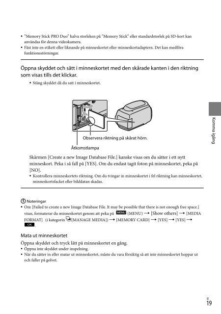 Sony HDR-XR350E - HDR-XR350E Istruzioni per l'uso Svedese