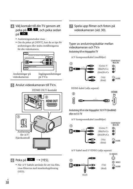 Sony HDR-XR350E - HDR-XR350E Istruzioni per l'uso Svedese