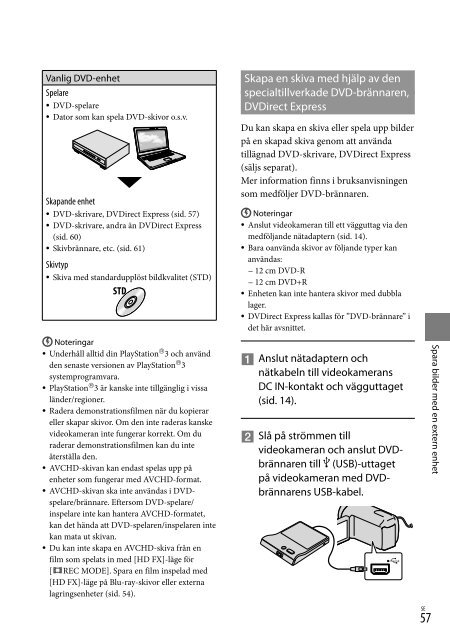 Sony HDR-XR350E - HDR-XR350E Istruzioni per l'uso Svedese