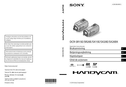 Sony DCR-SX15E - DCR-SX15E Istruzioni per l'uso Rumeno