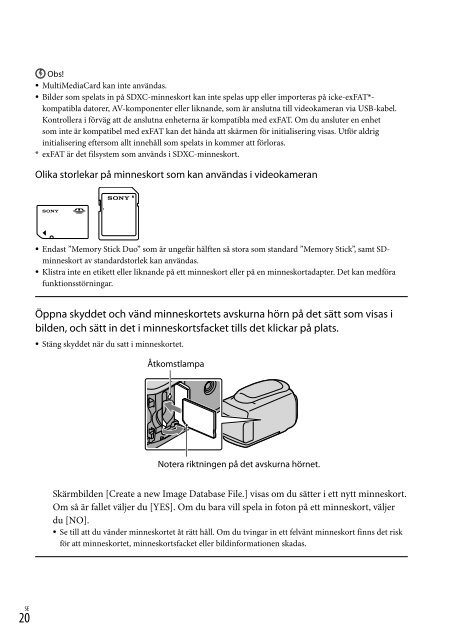 Sony DCR-SX15E - DCR-SX15E Istruzioni per l'uso Svedese