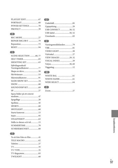 Sony DCR-SX15E - DCR-SX15E Istruzioni per l'uso Svedese