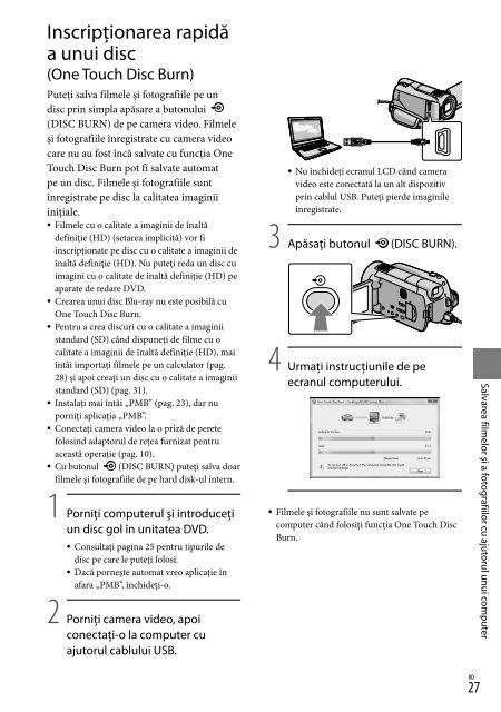 Sony HDR-XR520E - HDR-XR520E Istruzioni per l'uso Rumeno