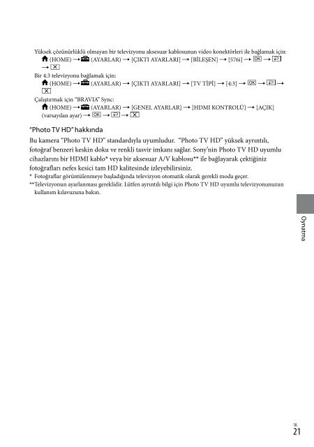 Sony HDR-CX100E - HDR-CX100E Istruzioni per l'uso Turco