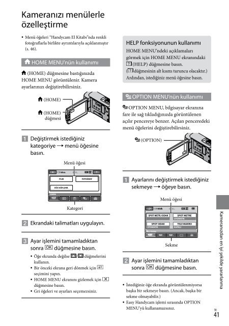 Sony HDR-CX100E - HDR-CX100E Istruzioni per l'uso Turco