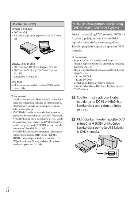 Sony HDR-CX150E - HDR-CX150E Istruzioni per l'uso Croato