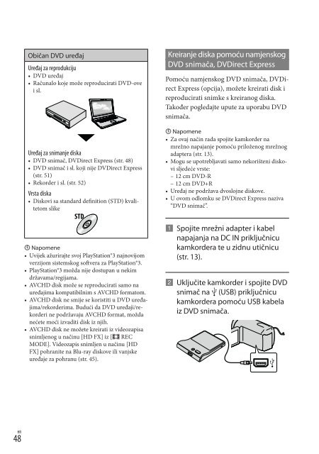 Sony HDR-CX150E - HDR-CX150E Istruzioni per l'uso Croato