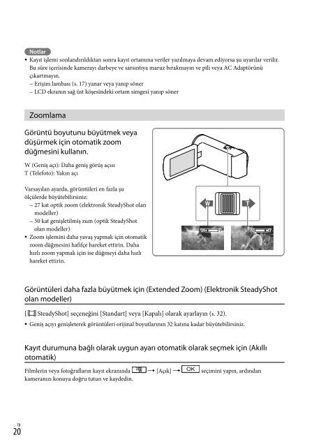 Sony HDR-PJ220E - HDR-PJ220E Istruzioni per l'uso Turco