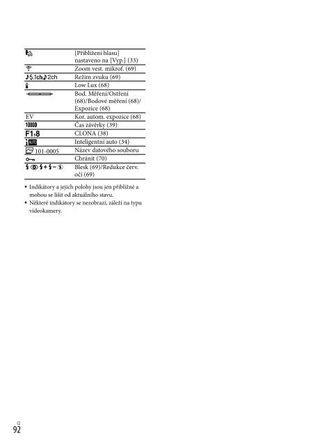 Sony HDR-CX760E - HDR-CX760E Istruzioni per l'uso Ceco