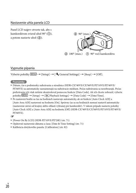 Sony HDR-CX760E - HDR-CX760E Istruzioni per l'uso Ceco