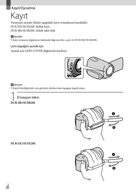 Sony DCR-SR20E - DCR-SR20E Istruzioni per l'uso Greco