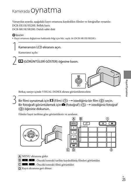 Sony DCR-SR20E - DCR-SR20E Istruzioni per l'uso Greco