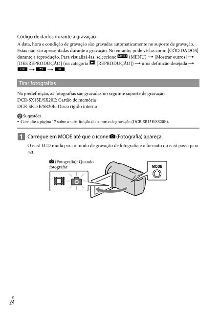 Sony DCR-SR20E - DCR-SR20E Istruzioni per l'uso Greco