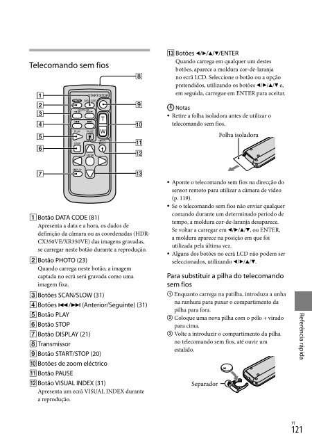 Sony HDR-CX350E - HDR-CX350E Istruzioni per l'uso Portoghese