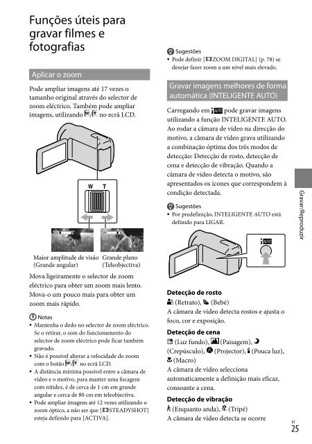 Sony HDR-CX350E - HDR-CX350E Istruzioni per l'uso Portoghese