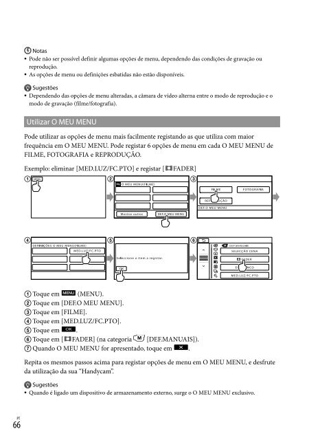 Sony HDR-CX350E - HDR-CX350E Istruzioni per l'uso Portoghese