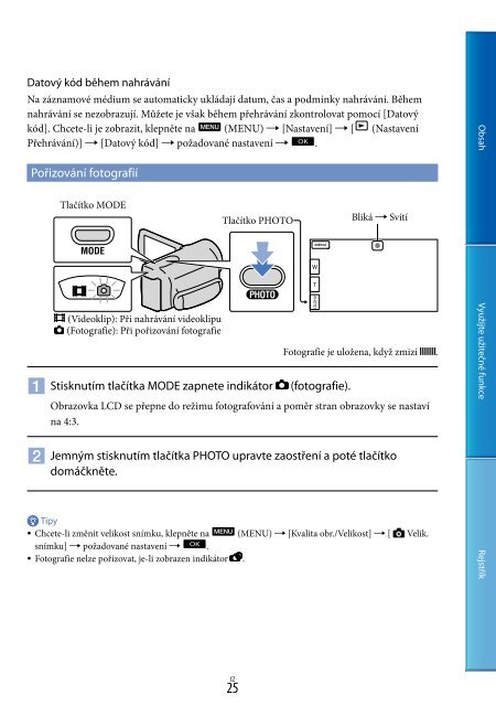 Sony HDR-CX130E - HDR-CX130E Istruzioni per l'uso Ceco