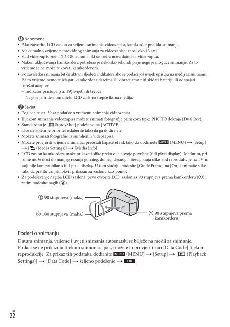 Sony HDR-CX130E - HDR-CX130E Istruzioni per l'uso Croato