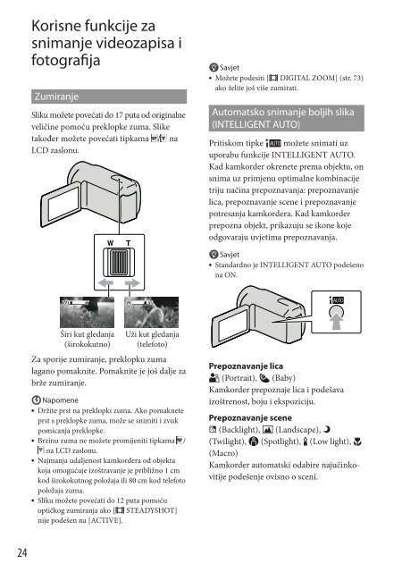 Sony HDR-CX370E - HDR-CX370E Istruzioni per l'uso Croato