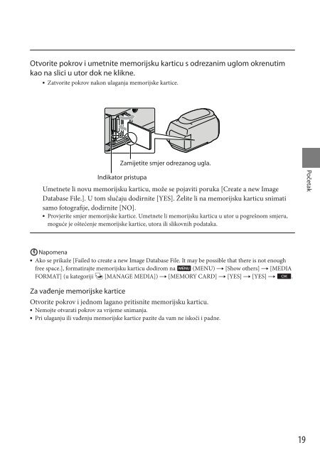 Sony HDR-CX370E - HDR-CX370E Istruzioni per l'uso Croato