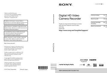 Sony HDR-GW77E - HDR-GW77E Istruzioni per l'uso Ceco