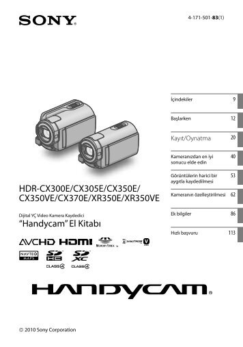 Sony HDR-CX370E - HDR-CX370E Istruzioni per l'uso Turco