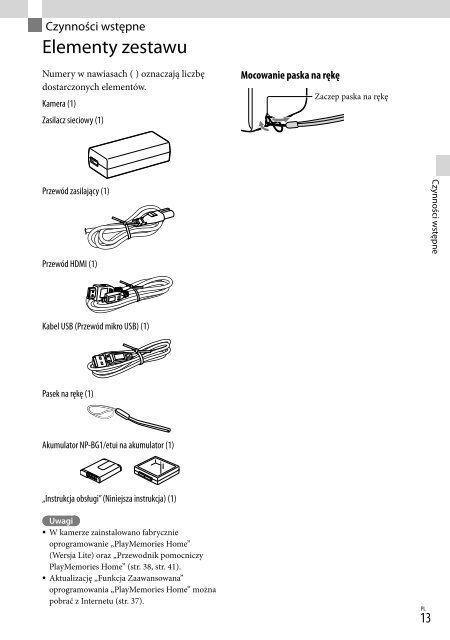 Sony HDR-GW55VE - HDR-GW55VE Istruzioni per l'uso Polacco