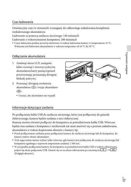 Sony HDR-GW55VE - HDR-GW55VE Istruzioni per l'uso Polacco