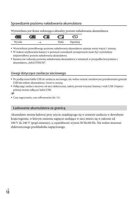 Sony HDR-GW55VE - HDR-GW55VE Istruzioni per l'uso Polacco