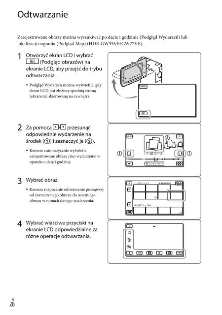 Sony HDR-GW55VE - HDR-GW55VE Istruzioni per l'uso Polacco