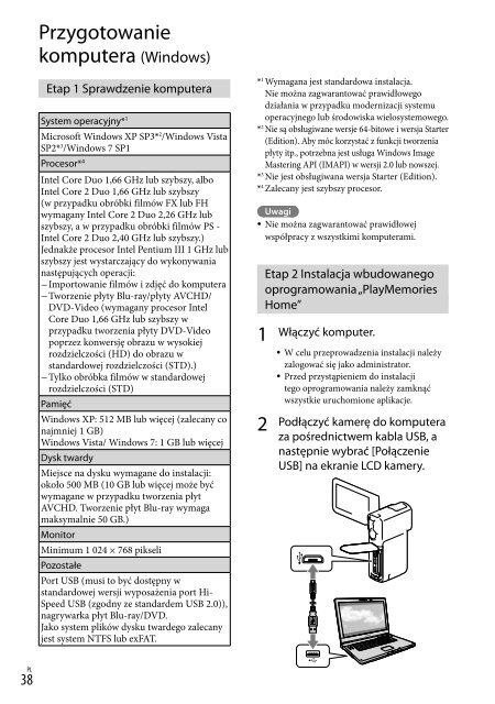 Sony HDR-GW55VE - HDR-GW55VE Istruzioni per l'uso Polacco