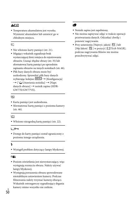 Sony HDR-GW55VE - HDR-GW55VE Istruzioni per l'uso Polacco