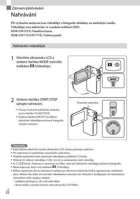 Sony HDR-GW55VE - HDR-GW55VE Istruzioni per l'uso Polacco