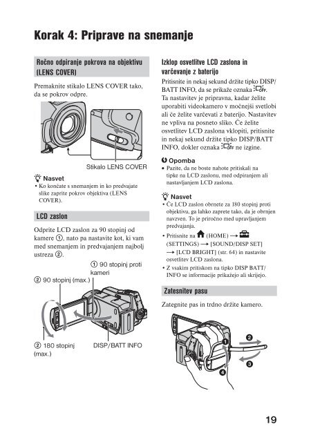 Sony DCR-SR35E - DCR-SR35E Istruzioni per l'uso Sloveno