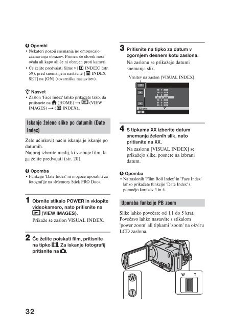 Sony DCR-SR35E - DCR-SR35E Istruzioni per l'uso Sloveno