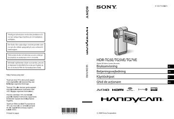 Sony HDR-TG7VE - HDR-TG7VE Istruzioni per l'uso Svedese