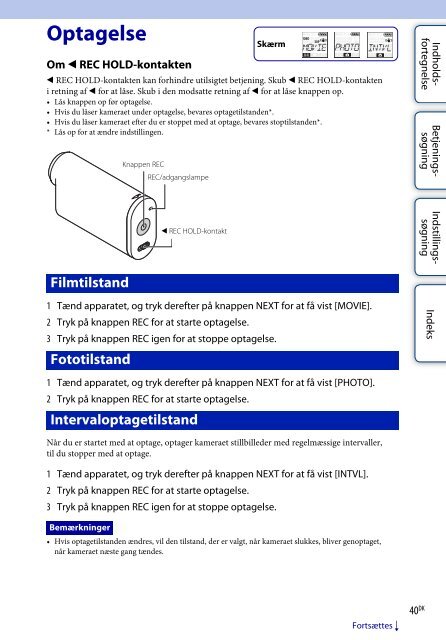 Sony HDR-AS30VW - HDR-AS30VW Guida all&rsquo;uso Danese