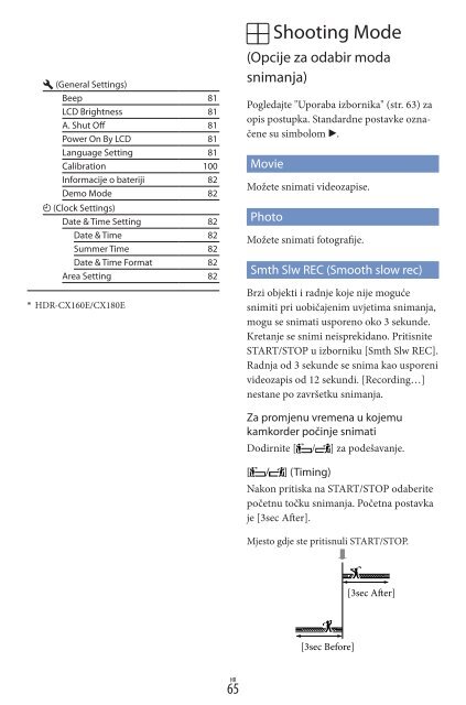 Sony HDR-CX160E - HDR-CX160E Istruzioni per l'uso Croato