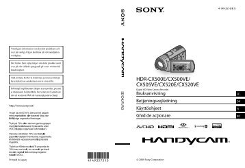 Sony HDR-CX520VE - HDR-CX520VE Istruzioni per l'uso Finlandese