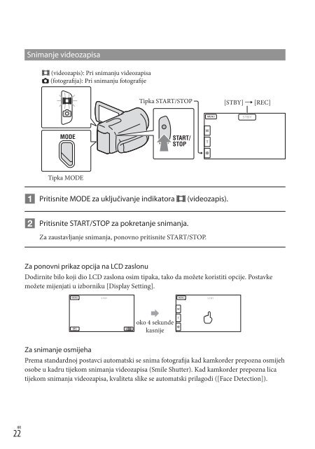 Sony HDR-CX560E - HDR-CX560E Istruzioni per l'uso Croato