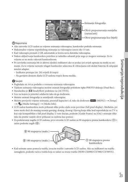 Sony HDR-CX560E - HDR-CX560E Istruzioni per l'uso Croato