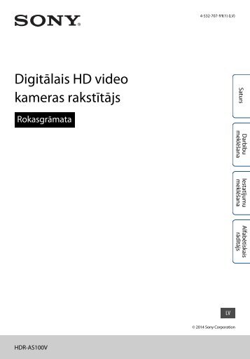 Sony HDR-AS100V - HDR-AS100V Guida allâuso Lettone