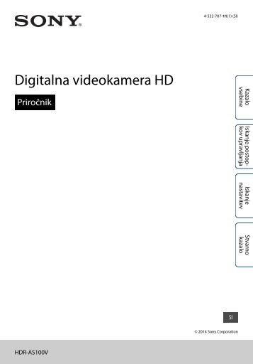 Sony HDR-AS100V - HDR-AS100V Guida allâuso Sloveno