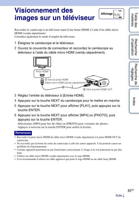 Sony HDR-AS30VR - HDR-AS30VR Guida all&rsquo;uso Francese