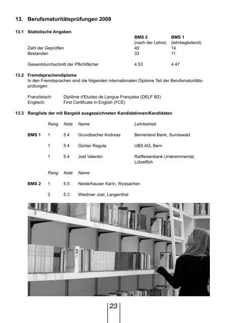 Jahresbericht 07/08 - Kaufmännische Berufsschule Langenthal