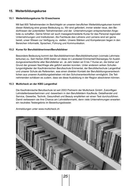 Jahresbericht 07/08 - Kaufmännische Berufsschule Langenthal
