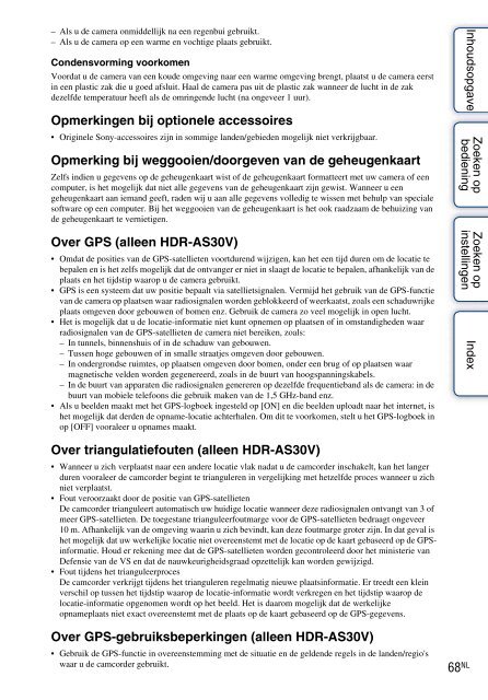 Sony HDR-AS30VR - HDR-AS30VR Guida all&rsquo;uso Olandese