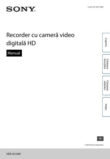 Sony HDR-AS100V - HDR-AS100V Guida allâuso Rumeno