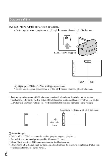 Sony HDR-XR155E - HDR-XR155E Istruzioni per l'uso Danese