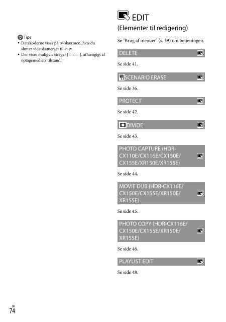 Sony HDR-XR155E - HDR-XR155E Istruzioni per l'uso Danese